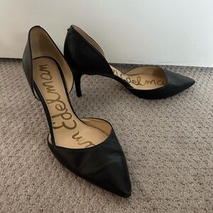 Sam Edelman Black Pointed-Toe D'Orsay Heels